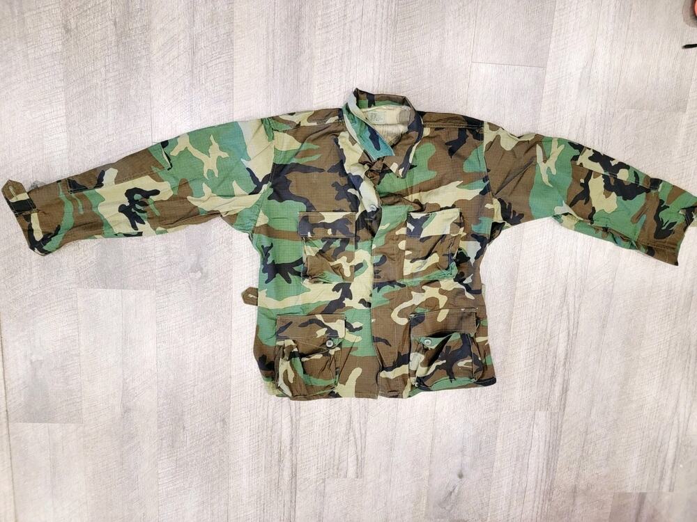 US Military BDU Shirt/Coat Combat Large Hot Weather Woodland Camo Army NEW